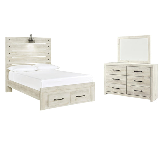 Cambeck  Panel Bed With 2 Storage Drawers With Mirrored Dresser Signature Design by Ashley®