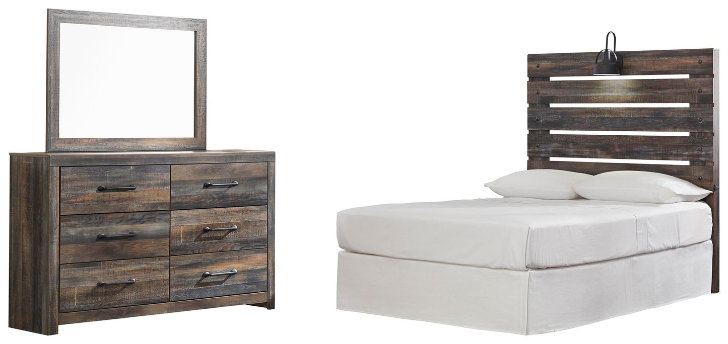Drystan  Panel Headboard Bed With Mirrored Dresser Signature Design by Ashley®