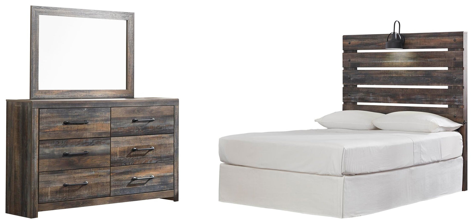 Drystan  Panel Headboard Bed With Mirrored Dresser Signature Design by Ashley®