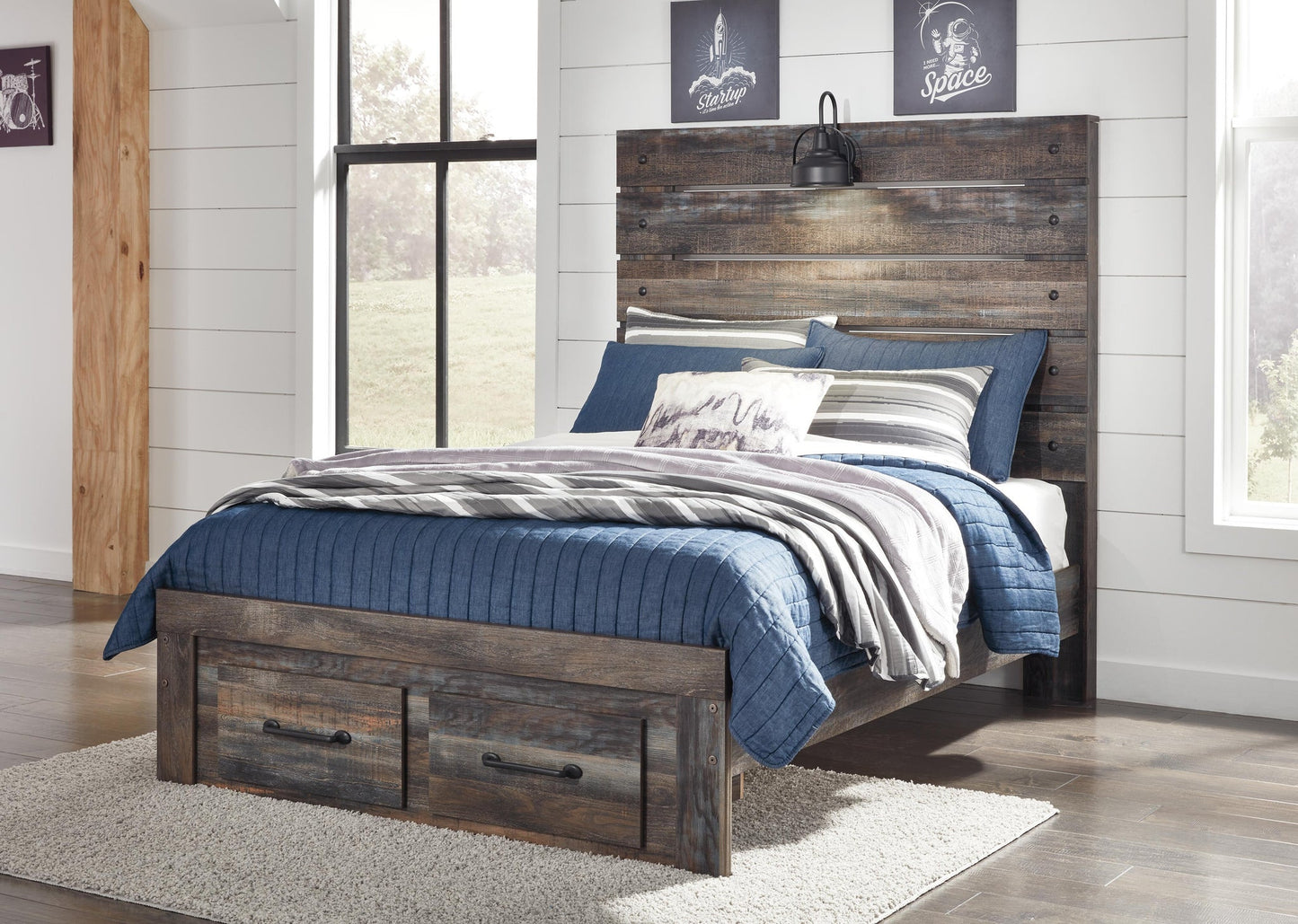 Drystan  Panel Headboard Bed With Mirrored Dresser Signature Design by Ashley®