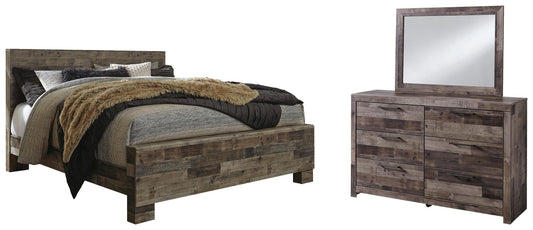 Derekson  Panel Bed With Mirrored Dresser Benchcraft®