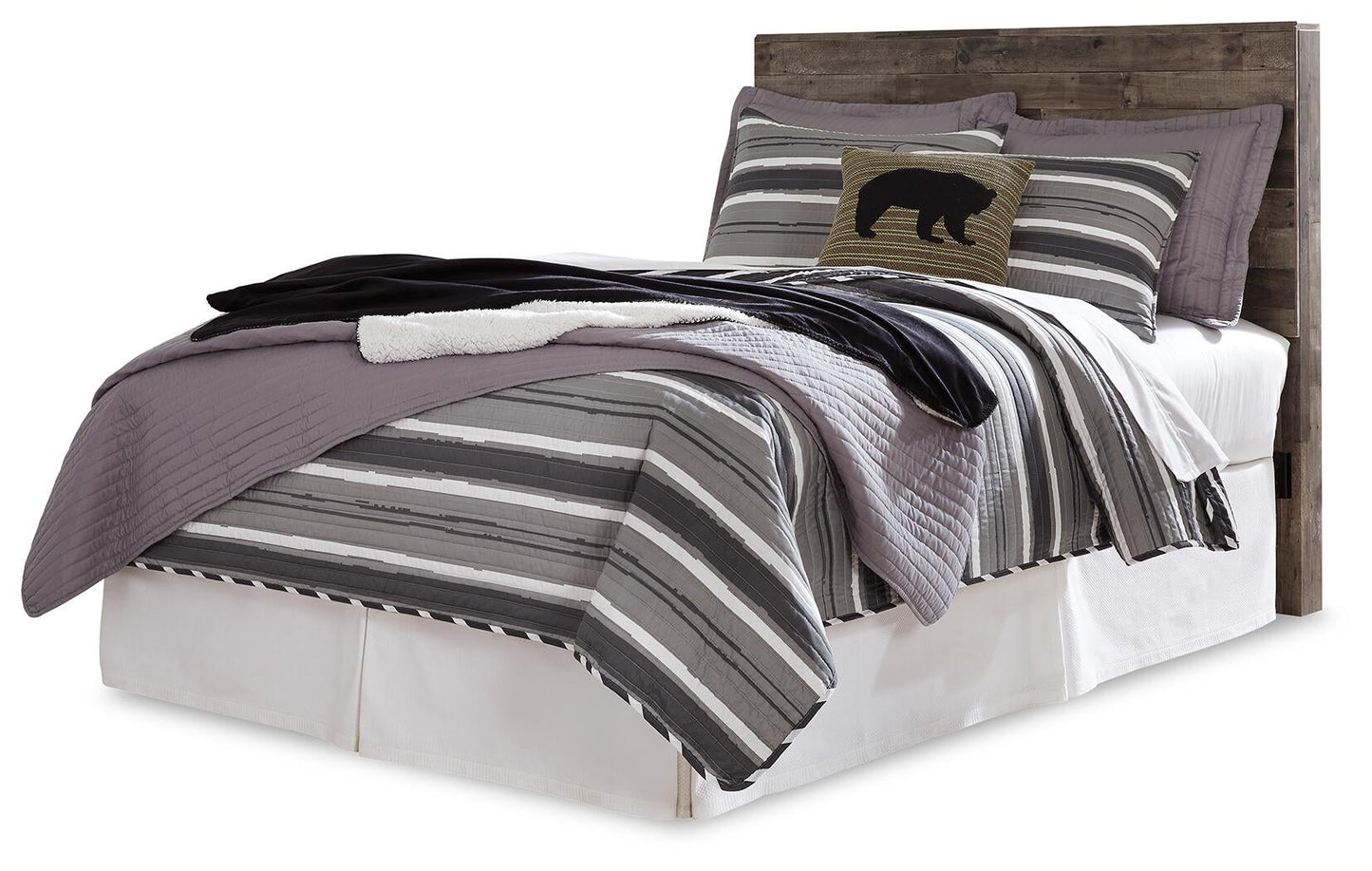 Derekson  Panel Headboard Bed With Mirrored Dresser Benchcraft®