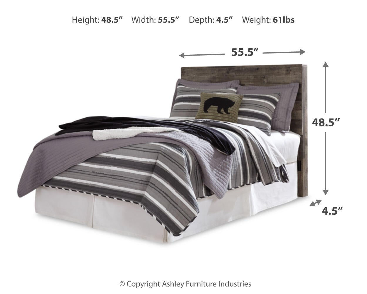 Derekson  Panel Headboard Bed With Mirrored Dresser Benchcraft®