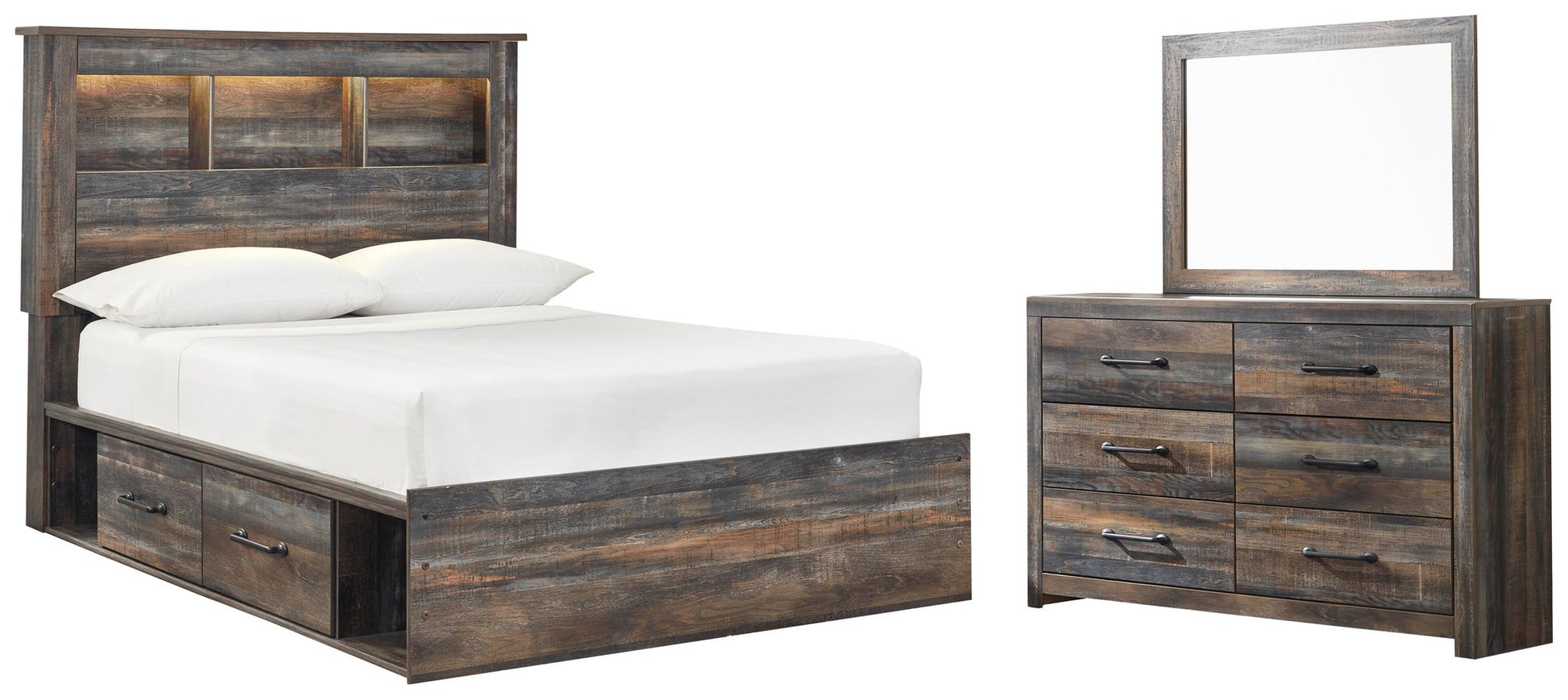 Drystan  Bookcase Bed With 2 Storage Drawers With Mirrored Dresser Signature Design by Ashley®