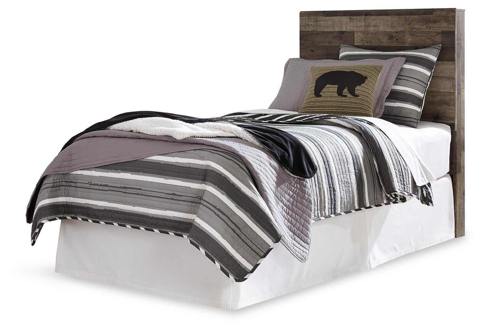 Derekson  Panel Headboard Bed With Mirrored Dresser Benchcraft®