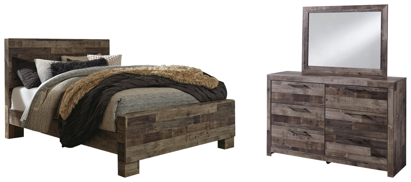 Derekson  Panel Bed With Mirrored Dresser Benchcraft®