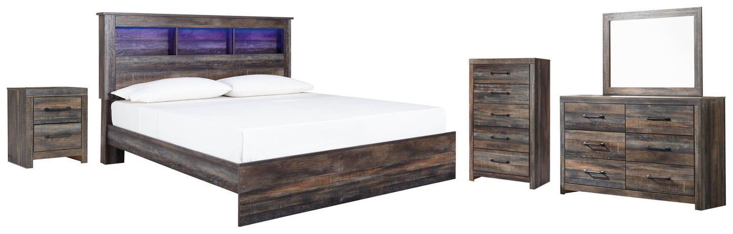 Drystan  Panel Bookcase Bed With Mirrored Dresser, Chest And Nightstand Signature Design by Ashley®
