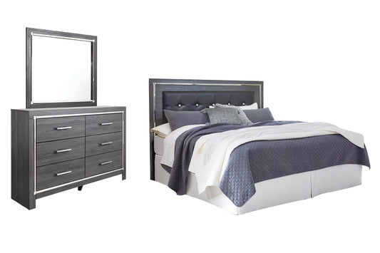 Lodanna /California King Upholstered Panel Headboard Bed With Mirrored Dresser Signature Design by Ashley®