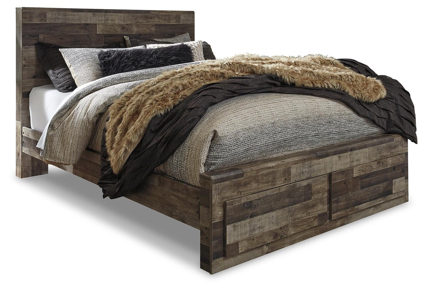 Derekson  Panel Bed With 2 Storage Drawers With Mirrored Dresser, Chest And Nightstand Benchcraft®