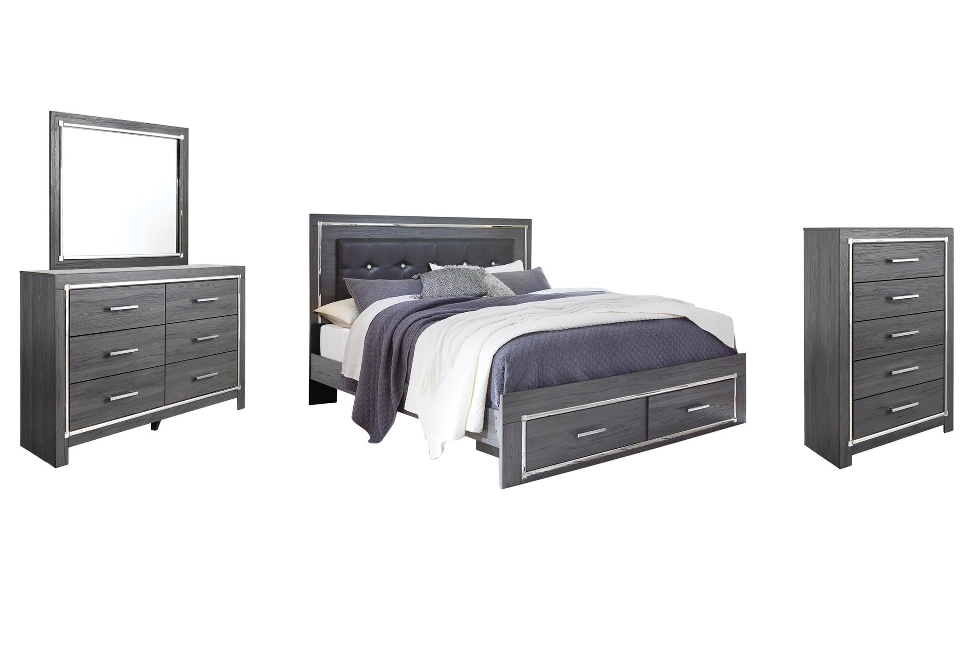 Lodanna  Panel Bed With 2 Storage Drawers, Dresser, Mirror, Chest And Nightstand Signature Design by Ashley®