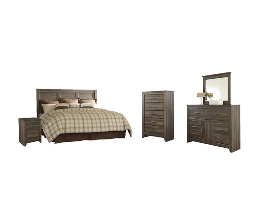 Juararo /California King Panel Headboard Bed With Mirrored Dresser, Chest And Nightstand Signature Design by Ashley®