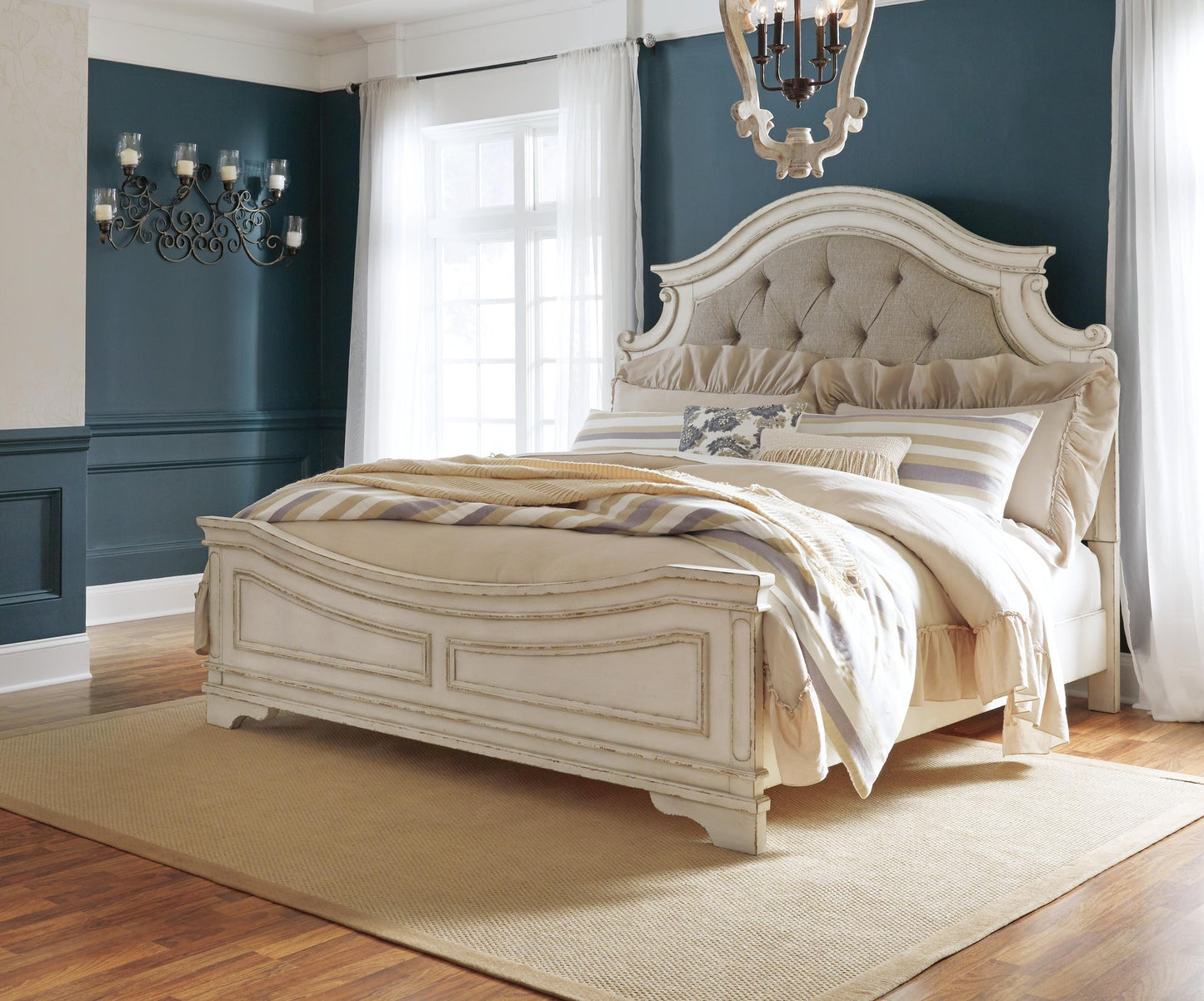 Realyn  Upholstered Panel Bed With Mirrored Dresser Signature Design by Ashley®