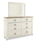 Willowton  Panel Bed With Mirrored Dresser Signature Design by Ashley®