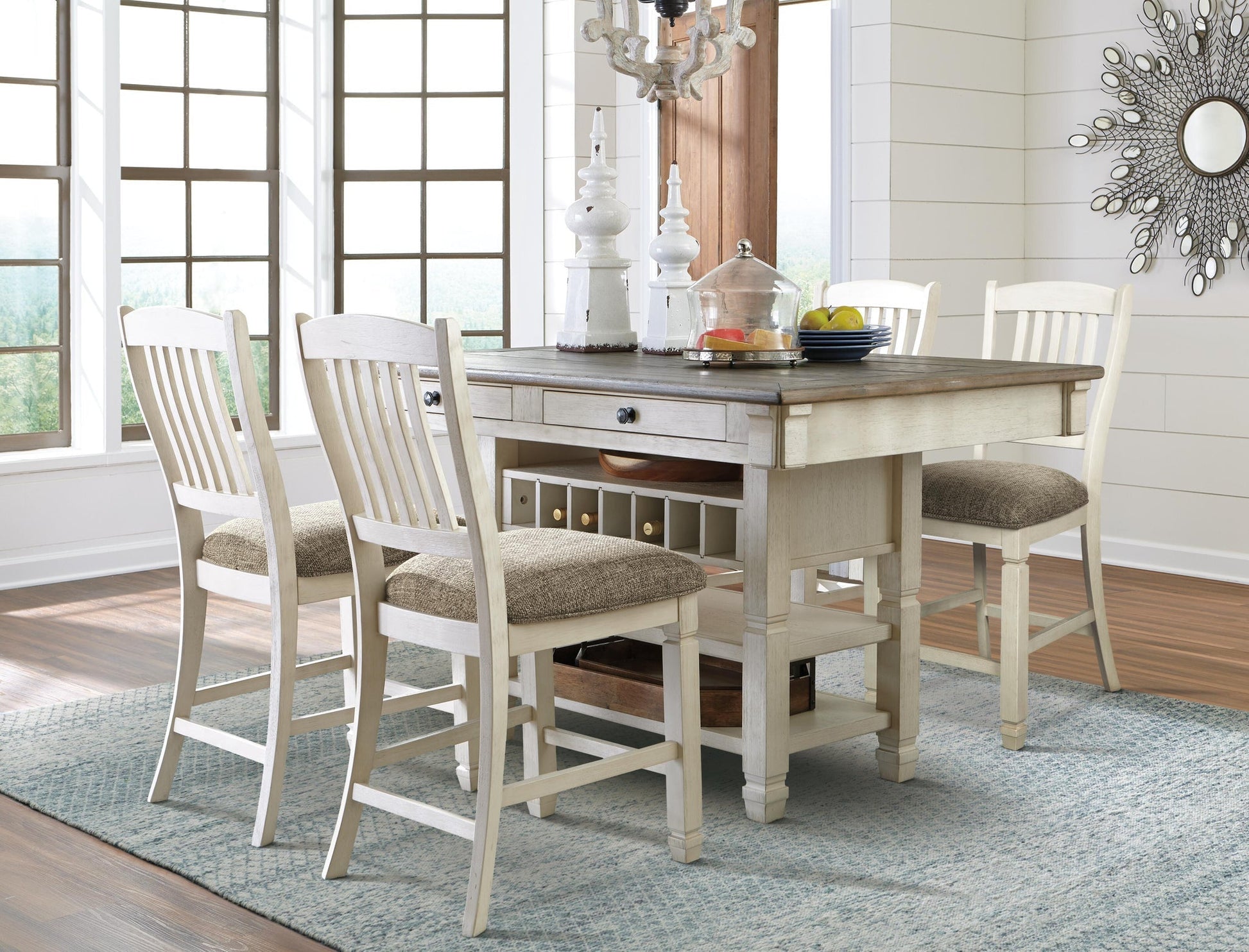 Bolanburg Counter Height Dining Table and 4 Barstools Signature Design by Ashley®