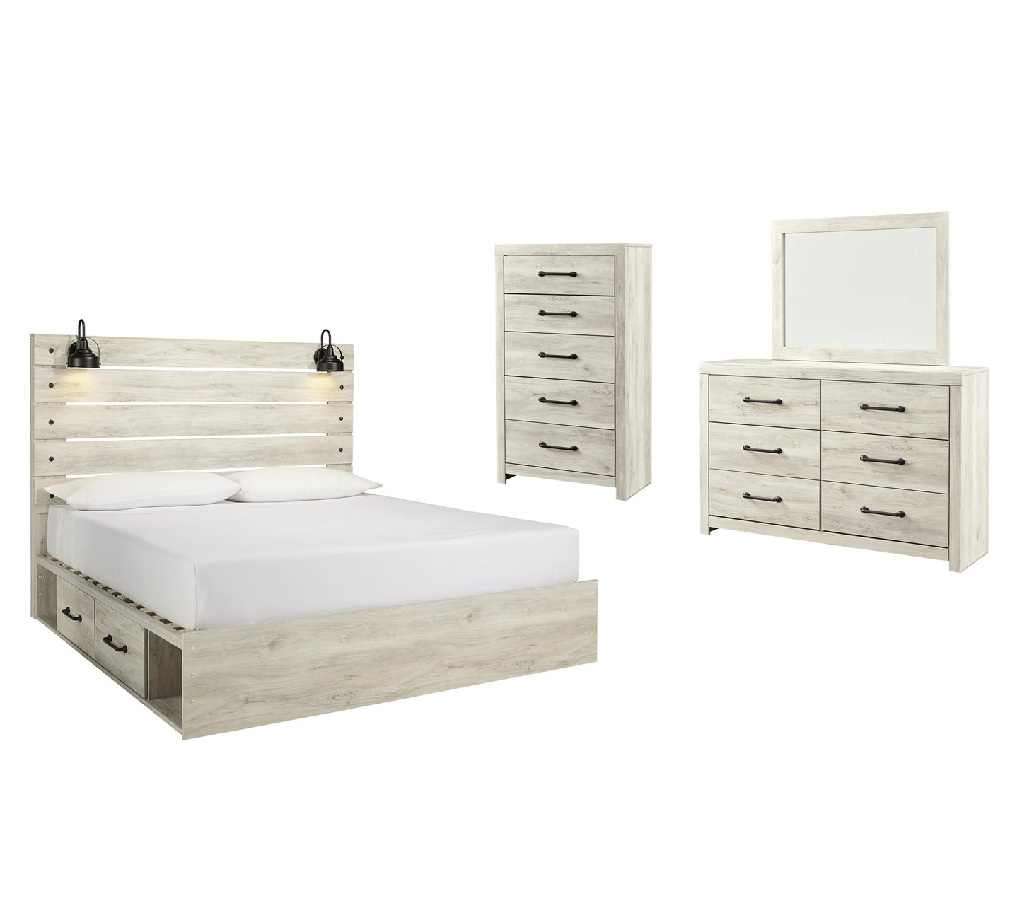 Cambeck  Panel Bed With 2 Storage Drawers With Mirrored Dresser, Chest And Nightstand Signature Design by Ashley®