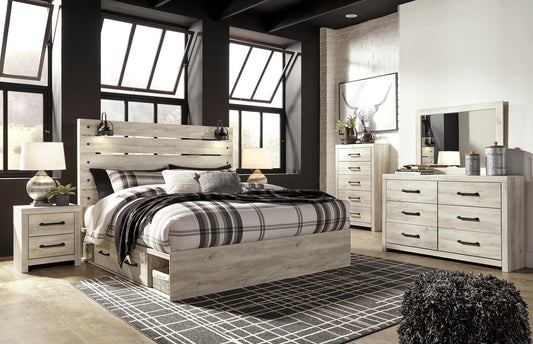 Cambeck  Panel Bed With 4 Storage Drawers With Mirrored Dresser, Chest And Nightstand Signature Design by Ashley®