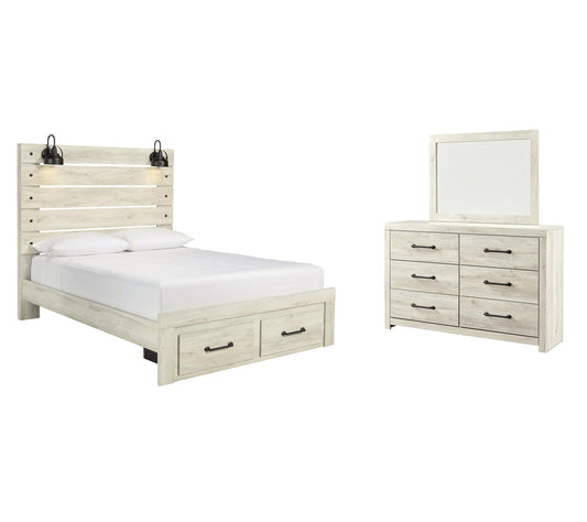 Cambeck  Panel Bed With 2 Storage Drawers With Mirrored Dresser Signature Design by Ashley®