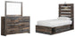 Drystan  Panel Bed With 4 Storage Drawers With Mirrored Dresser Signature Design by Ashley®