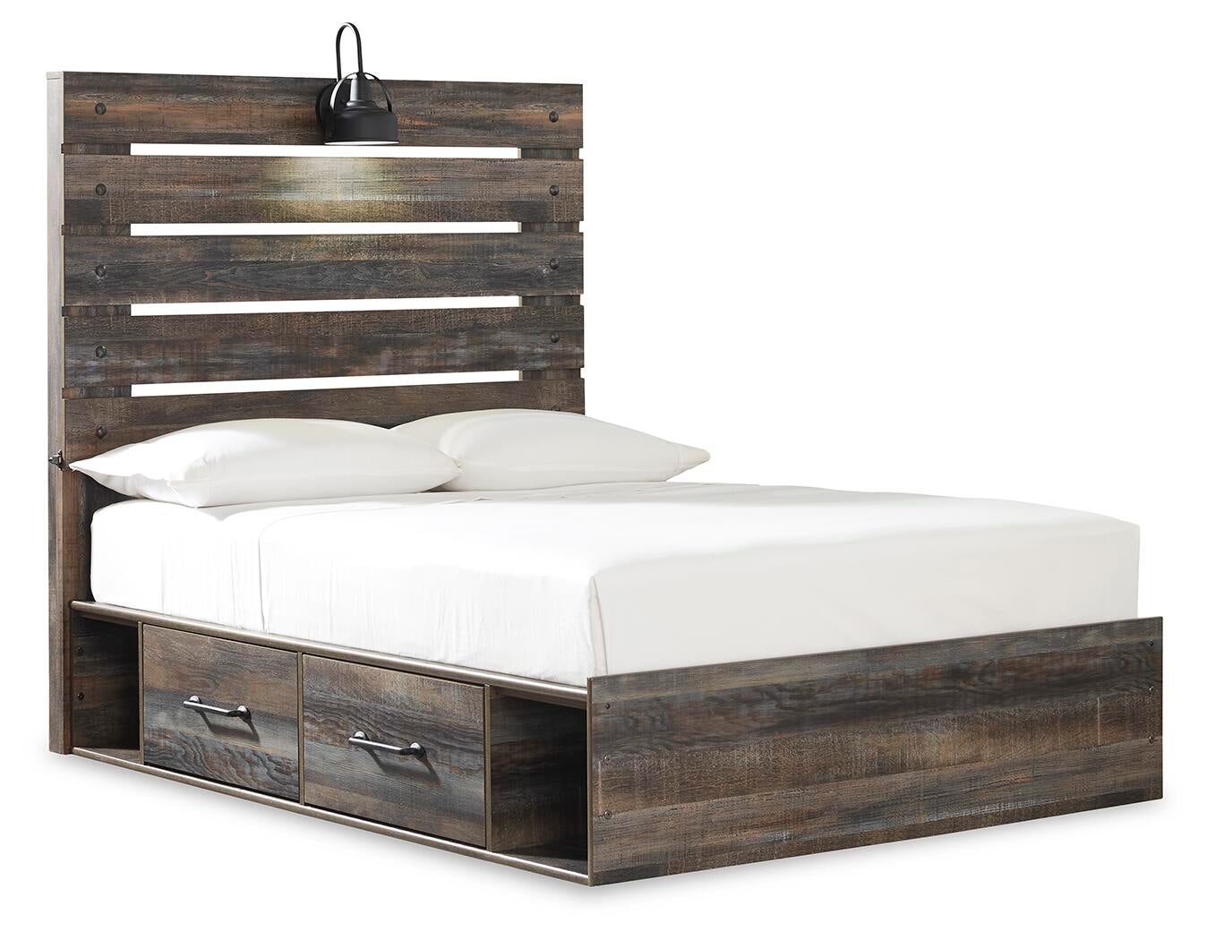 Drystan  Panel Bed With 4 Storage Drawers With Mirrored Dresser Signature Design by Ashley®