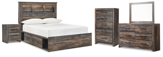 Drystan  Bookcase Bed With 4 Storage Drawers With Mirrored Dresser, Chest And Nightstand Signature Design by Ashley®