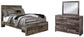 Derekson  Panel Bed With 2 Storage Drawers With Mirrored Dresser Benchcraft®