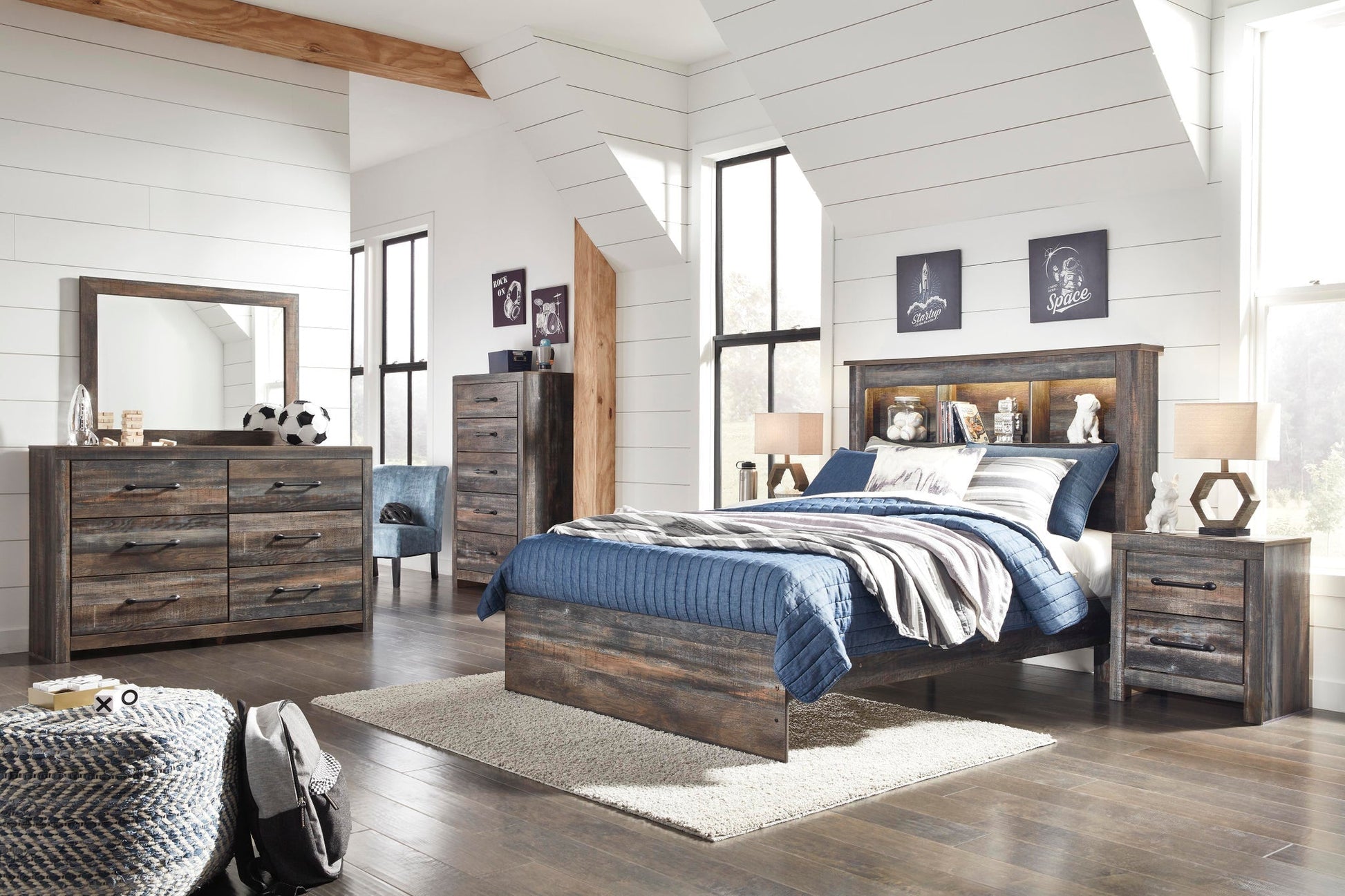 Drystan  Bookcase Bed With Mirrored Dresser Signature Design by Ashley®