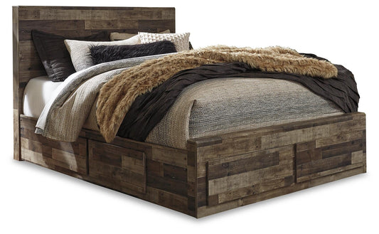 Derekson  Panel Bed With 4 Storage Drawers With Mirrored Dresser Benchcraft®