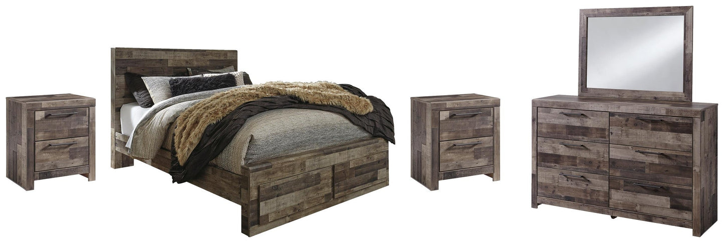 Derekson  Panel Bed With 2 Storage Drawers With Mirrored Dresser, Chest And Nightstand Benchcraft®