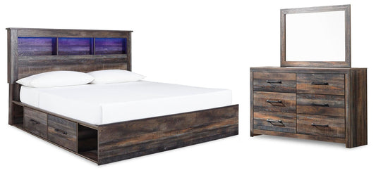 Drystan  Bookcase Bed With 4 Storage Drawers With Mirrored Dresser Signature Design by Ashley®