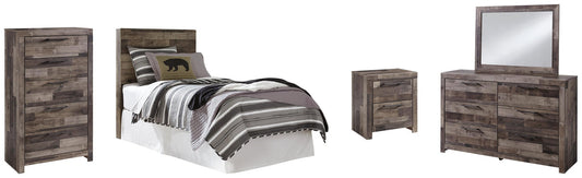 Derekson  Panel Headboard Bed With Mirrored Dresser, Chest And Nightstand Benchcraft®