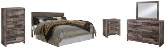 Derekson  Panel Headboard Bed With Mirrored Dresser, Chest And Nightstand Benchcraft®