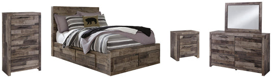Derekson  Panel Bed With 6 Storage Drawers With Mirrored Dresser, Chest And Nightstand Benchcraft®