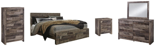 Derekson  Panel Bed With 2 Storage Drawers With Mirrored Dresser, Chest And Nightstand Benchcraft®