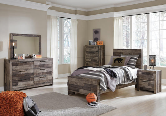 Derekson  Panel Bed With Mirrored Dresser, Chest And Nightstand Benchcraft®