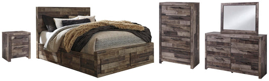 Derekson  Panel Bed With 6 Storage Drawers With Mirrored Dresser, Chest And Nightstand Benchcraft®