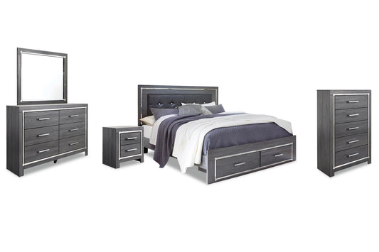 Lodanna  Panel Bed With 2 Storage Drawers With Mirrored Dresser, Chest And Nightstand Signature Design by Ashley®