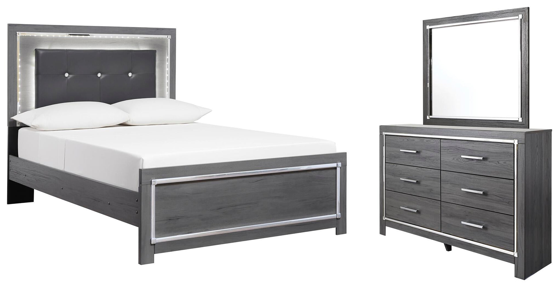 Lodanna  Panel Bed With Mirrored Dresser Signature Design by Ashley®