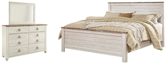 Willowton  Panel Bed With Mirrored Dresser Signature Design by Ashley®