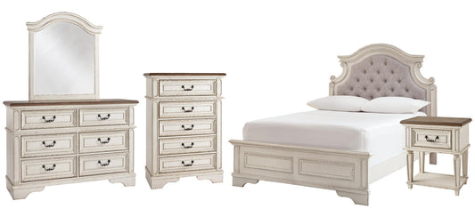 Realyn  Panel Bed With Mirrored Dresser, Chest And Nightstand Signature Design by Ashley®