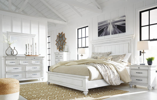 Kanwyn  Panel Bed With Mirrored Dresser, Chest And Nightstand Benchcraft®