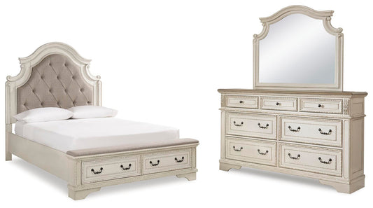 Realyn  Upholstered Bed With Mirrored Dresser Signature Design by Ashley®