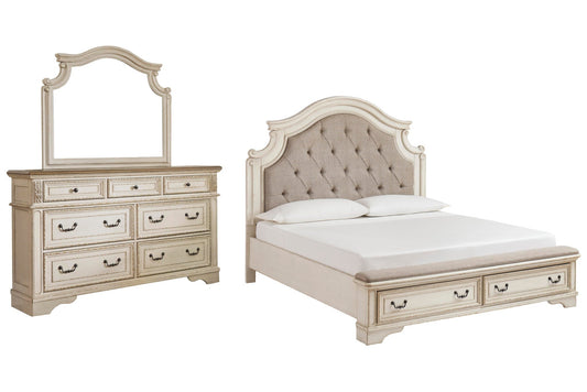 Realyn  Upholstered Bed With Mirrored Dresser Signature Design by Ashley®