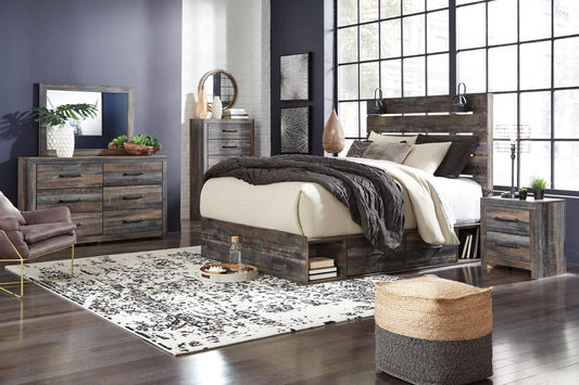 Drystan  Panel Bed With 2 Storage Drawers With Mirrored Dresser And Nightstand Signature Design by Ashley®