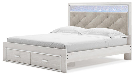 Altyra  Upholstered Storage Bed With Mirrored Dresser And Nightstand Signature Design by Ashley®