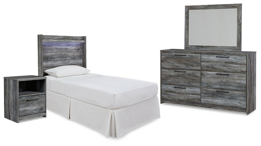 Baystorm  Panel Headboard With Mirrored Dresser And Nightstand Signature Design by Ashley®