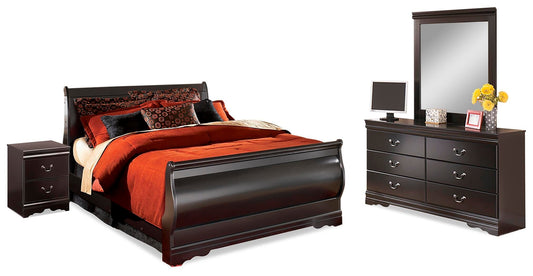 Huey Vineyard  Sleigh Bed With Mirrored Dresser And Nightstand Signature Design by Ashley®
