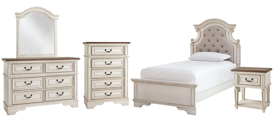 Realyn  Panel Bed With Mirrored Dresser, Chest And Nightstand Signature Design by Ashley®