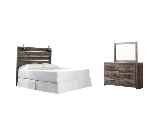 Drystan  Panel Headboard Bed With Mirrored Dresser Signature Design by Ashley®
