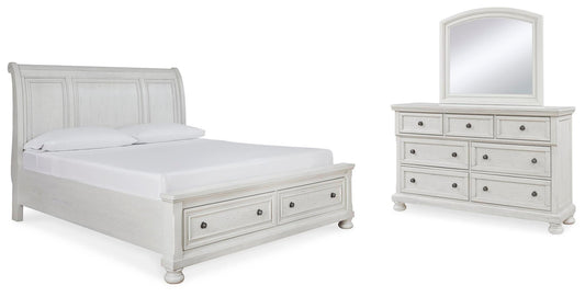 Robbinsdale  Sleigh Bed With Storage With Mirrored Dresser Signature Design by Ashley®
