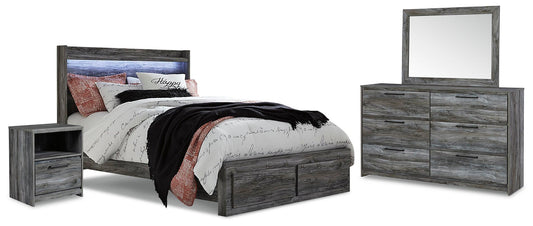 Baystorm  Panel Bed With 2 Storage Drawers With Mirrored Dresser And Nightstand Signature Design by Ashley®